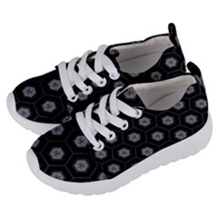 Geometric Pattern - Black Kids  Lightweight Sports Shoes by WensdaiAmbrose