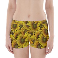 Surreal Sunflowers Boyleg Bikini Wrap Bottoms by retrotoomoderndesigns