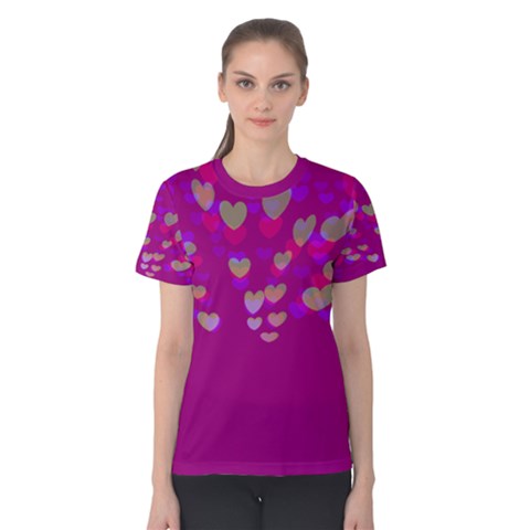 Violet Hearts Women s Cotton Tee by 1dsign