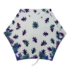 Blue Purple Leaves Mini Folding Umbrellas by LoolyElzayat