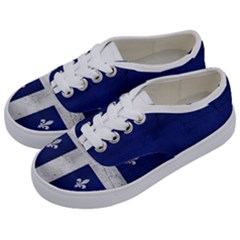 Flag Quebec Drapeau Grunge Fleur De Lys Blue And White Kids  Classic Low Top Sneakers by Quebec