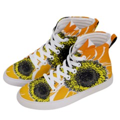 Sunflower Flower Yellow Orange Men s Hi-top Skate Sneakers by Mariart