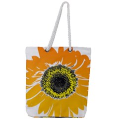 Sunflower Flower Yellow Orange Full Print Rope Handle Tote (large) by Mariart