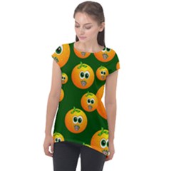 Seamless Orange Pattern Cap Sleeve High Low Top by Mariart