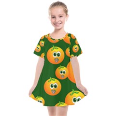 Seamless Orange Pattern Kids  Smock Dress by Mariart
