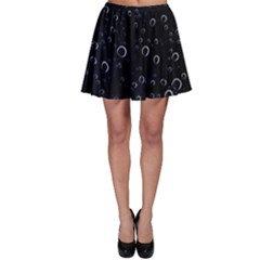 Blued Dark Bubbles Print Skater Skirt by dflcprintsclothing