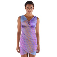 Diagonal Line Design Art Wrap Front Bodycon Dress by LoolyElzayat