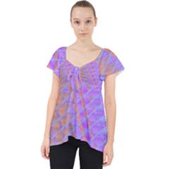 Diagonal Line Design Art Lace Front Dolly Top by LoolyElzayat