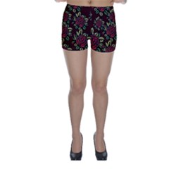 Roses Red Skinny Shorts by WensdaiAmbrose