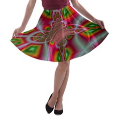 Fractal Art Pictures Digital Art A-line Skater Skirt by Pakrebo