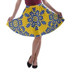 Background Image Decorative A-line Skater Skirt by Pakrebo