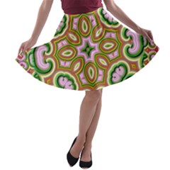 Fractal Art Pictures Digital Art A-line Skater Skirt by Pakrebo