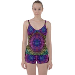 Background Image Decorative Tie Front Two Piece Tankini by Pakrebo