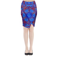 Background Fractals Surreal Design Art Midi Wrap Pencil Skirt by Pakrebo