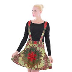 Tile Background Image Color Pattern Suspender Skater Skirt by Pakrebo