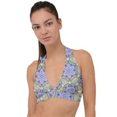 Ornament Kaleidoscope Halter Plunge Bikini Top by Pakrebo