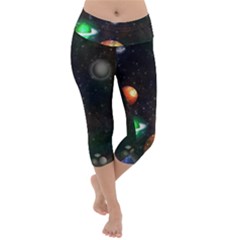 Galactic Lightweight Velour Capri Yoga Leggings by WensdaiAmbrose