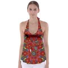 Mandala Fractal Graphic Design Babydoll Tankini Top by Pakrebo