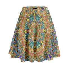 Colorful Pattern Color High Waist Skirt by Pakrebo