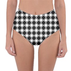 Black And White Diamonds Reversible High-waist Bikini Bottoms by retrotoomoderndesigns