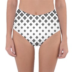 Black And White Tribal Reversible High-waist Bikini Bottoms by retrotoomoderndesigns
