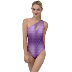 Purple Gingham To One Side Swimsuit by retrotoomoderndesigns