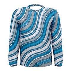 Blue Wave Surges On Men s Long Sleeve Tee by WensdaiAmbrose