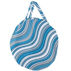 Blue Wave Surges On Giant Round Zipper Tote by WensdaiAmbrose