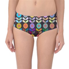 Zappwaits Flowers Mid-waist Bikini Bottoms by zappwaits