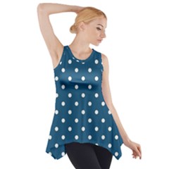Turquoise Polka Dot Side Drop Tank Tunic by retrotoomoderndesigns