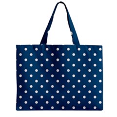 Turquoise Polka Dot Zipper Mini Tote Bag by retrotoomoderndesigns