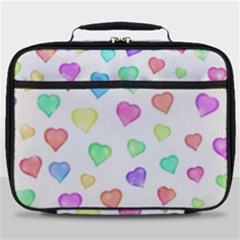 Pastel Rainbow Hearts Full Print Lunch Bag by retrotoomoderndesigns