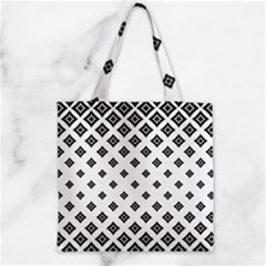 Black And White Tribal Zipper Grocery Tote Bag by retrotoomoderndesigns