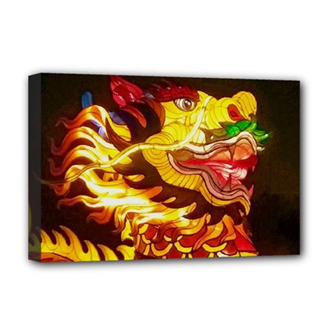 Dragon Lights Ki Rin Deluxe Canvas 18  X 12  (stretched) by Riverwoman
