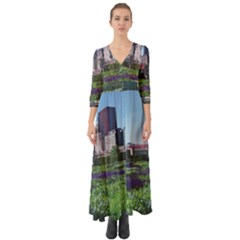 Lurie Garden Salvia River Button Up Boho Maxi Dress by Riverwoman