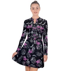 Flamingo Pattern Long Sleeve Panel Dress by Valentinaart