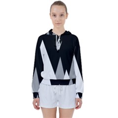 Geometric Landscape Women s Tie Up Sweat by Valentinaart