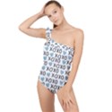 XO Valentines day pattern Frilly One Shoulder Swimsuit View1
