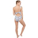 XO Valentines day pattern Frilly One Shoulder Swimsuit View2