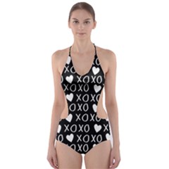 Xo Valentines Day Pattern Cut-out One Piece Swimsuit by Valentinaart