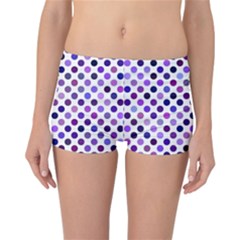 Shades Of Purple Polka Dots Reversible Boyleg Bikini Bottoms by retrotoomoderndesigns