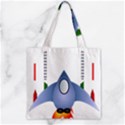 Spaceship Rocket Space Game Cosmos Zipper Grocery Tote Bag View1