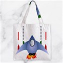 Spaceship Rocket Space Game Cosmos Zipper Grocery Tote Bag View2