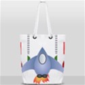 Spaceship Rocket Space Game Cosmos Full Print Rope Handle Tote (Small) View1