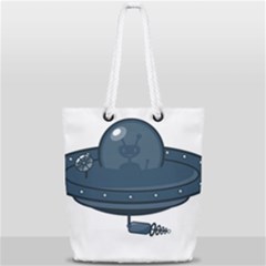 Ufo Unknown Alien Alie Full Print Rope Handle Tote (small) by Wegoenart