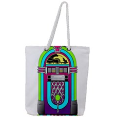 Jukebox Music Music Player Full Print Rope Handle Tote (large) by Wegoenart