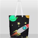 Planet Rocket Space Stars Full Print Rope Handle Tote (Small) View1