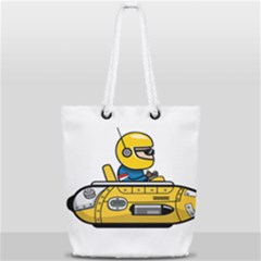 Cartoon Space Racer Galaxy Science Full Print Rope Handle Tote (small) by Wegoenart