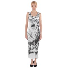 Dog Animal Domestic Animal Doggie Fitted Maxi Dress by Wegoenart