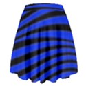Black And Blue Linear Abstract Print High Waist Skirt View2